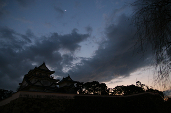 月と岸和田城